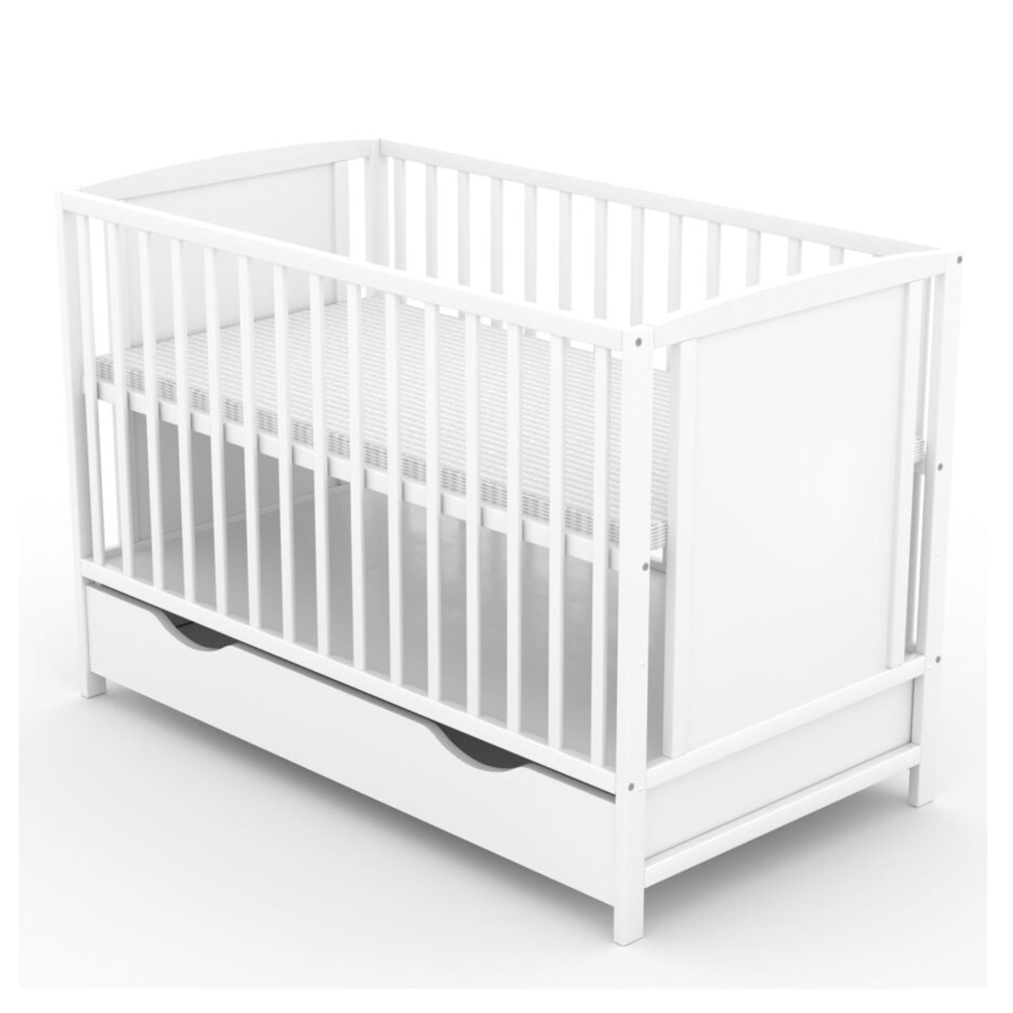 NELLYS Postýlka pro miminko Sofie 120x60cm se šuplíkem - bílá NELLYS