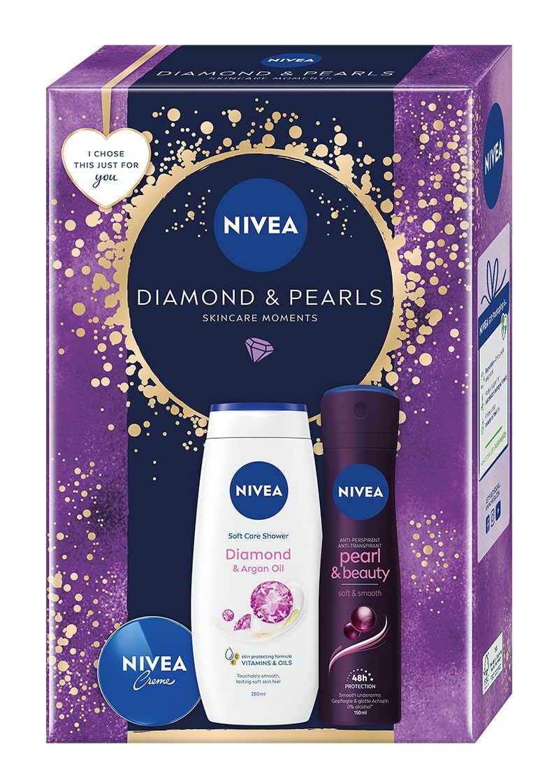 Nivea Box Diamond & Pearls 2024 dárková sada 3 ks Nivea