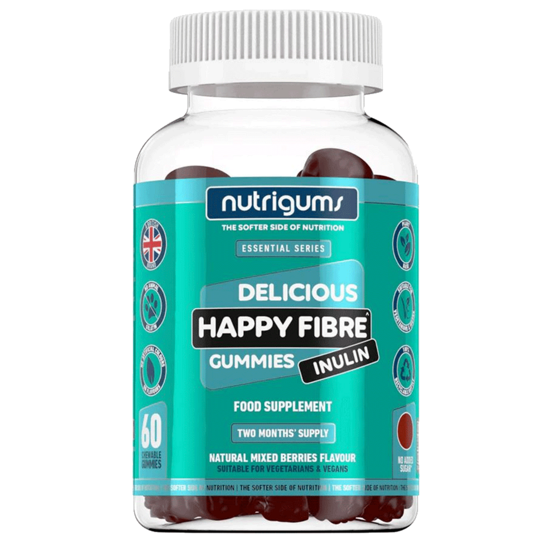 Nutrigums Happy Fibre Inulin 60 želé - jahoda Nutrigums