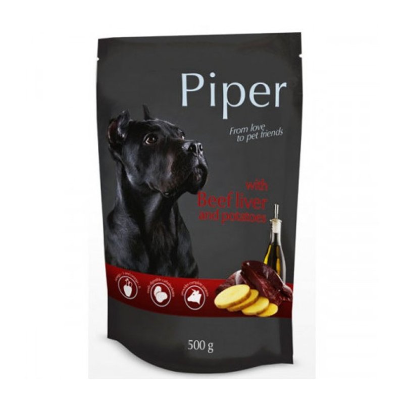 PIPER ADULT 500g kapsička pro psy hovězí játra a brambory PIPER