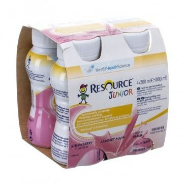 RESOURCE® Junior Fibre jahodový 4x200 ml RESOURCE®