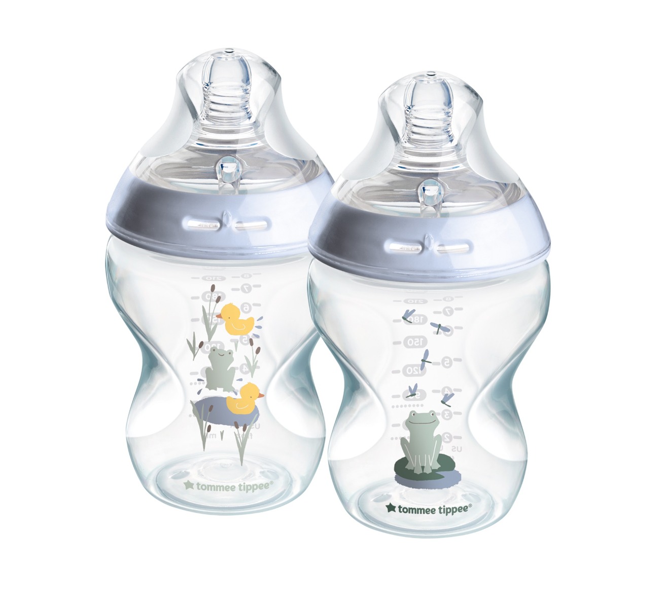 Tommee Tippee Natural Start Samosterilizační kojenecká lahev s Anti-Colic savičkou Pomalý průtok 0m+ 260 ml 2 ks žabička Tommee Tippee