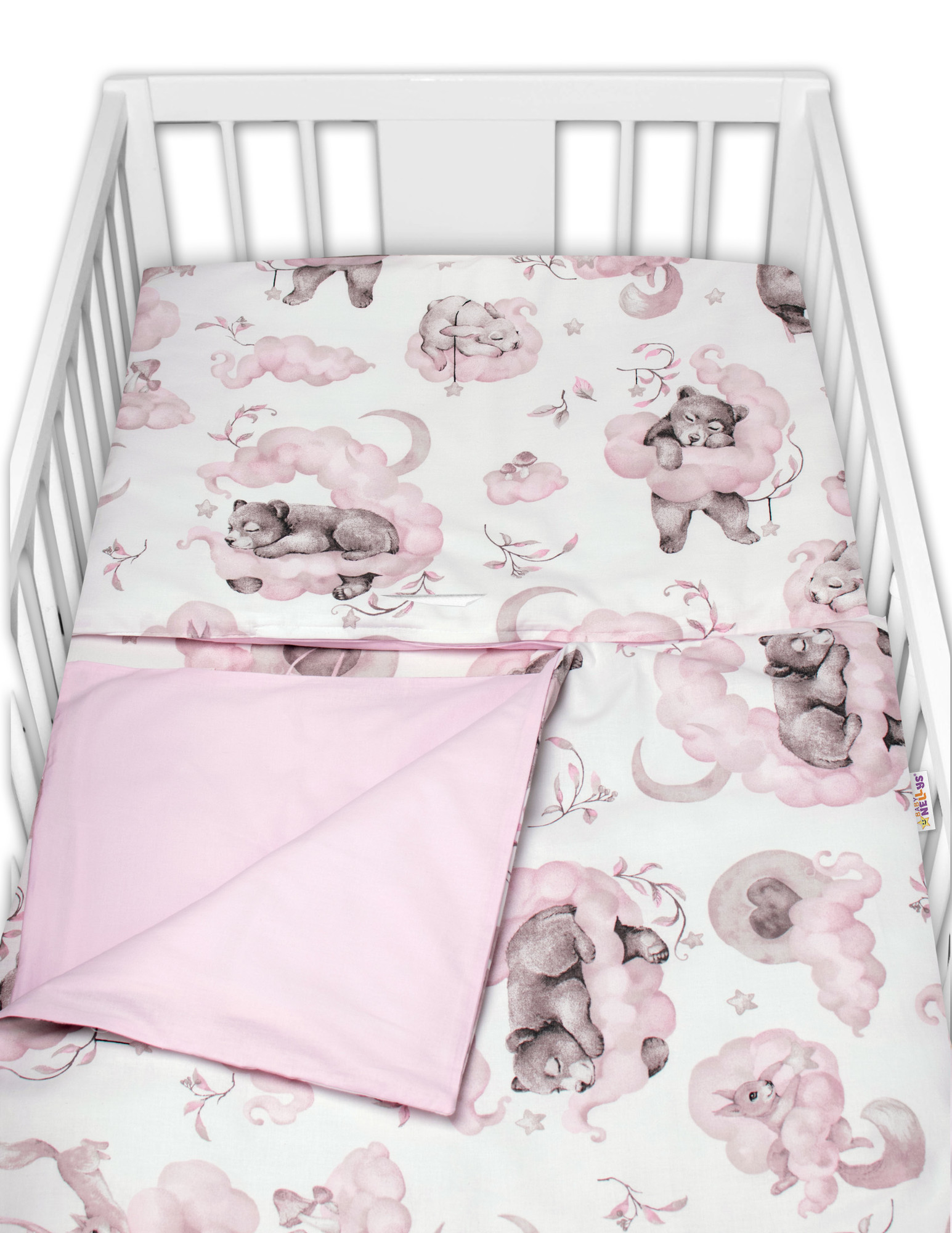 Baby Nellys 2-dílné bavlněné povlečení Zvířátka na mráčku