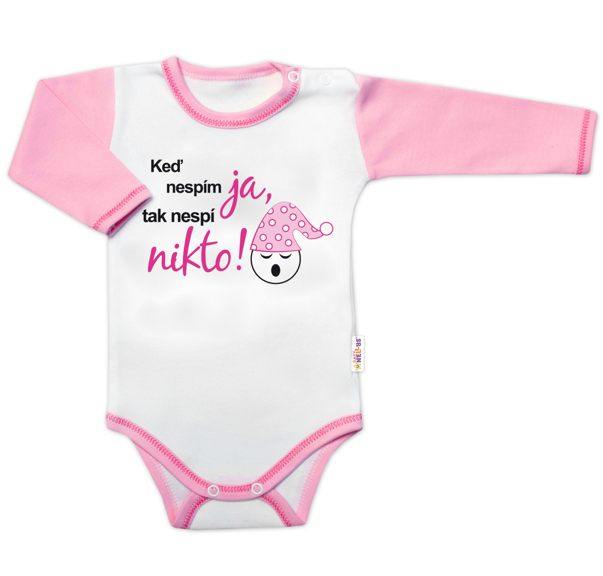 Baby Nellys Body dl. rukáv s vtipným textem
