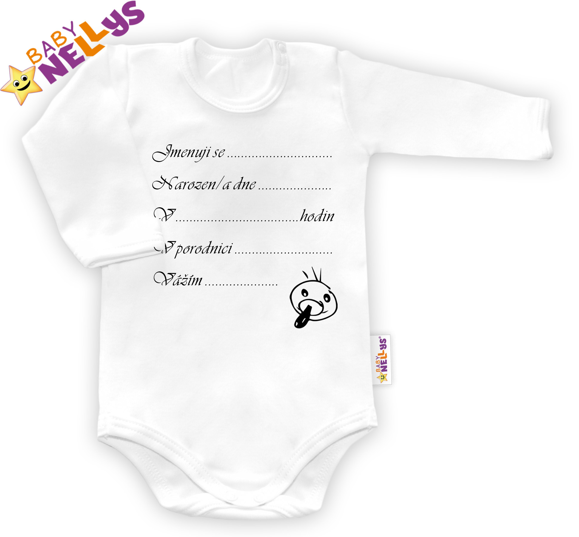 Baby Nellys Body dl. rukáv vel. 86
