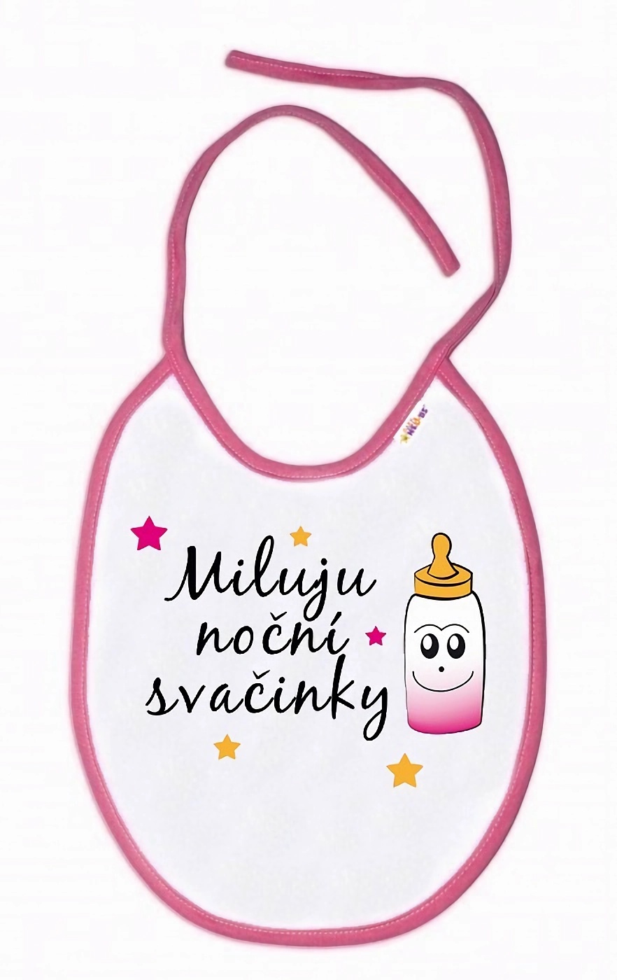 Baby Nellys Nepromokavý bryndáček Miluju noční svačinky