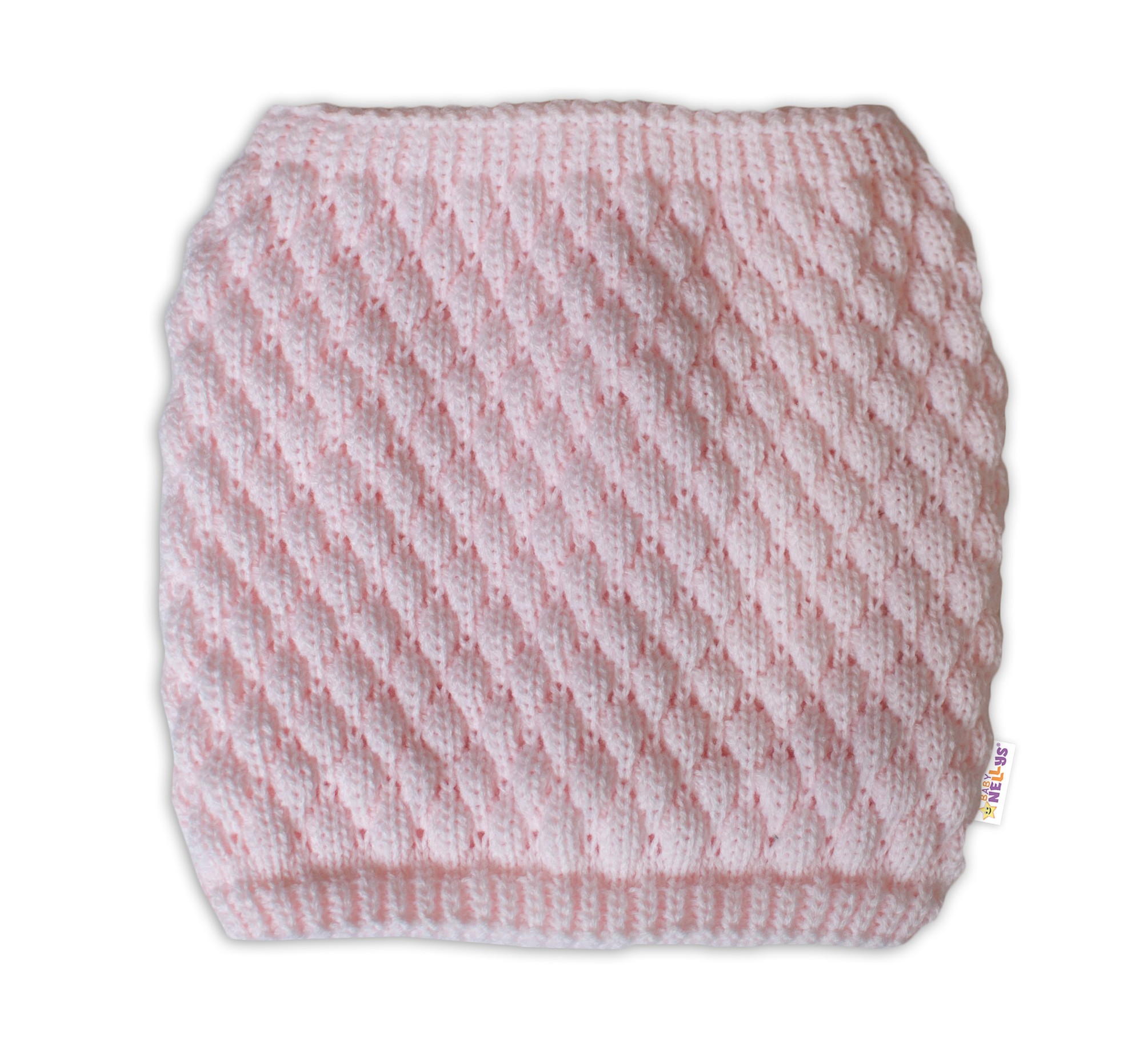 Baby Nellys Pletený nákrčník/komínek - růžový Baby Nellys