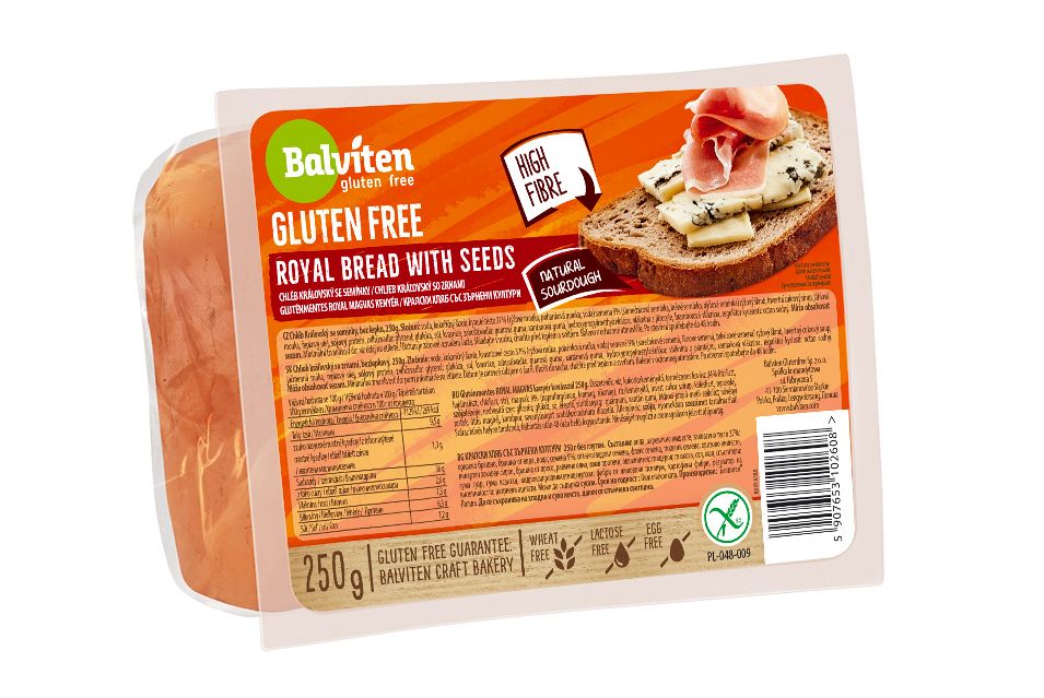 Balviten Royal Bread With Seeds bezlepkový chléb se semínky krájený 250 g Balviten