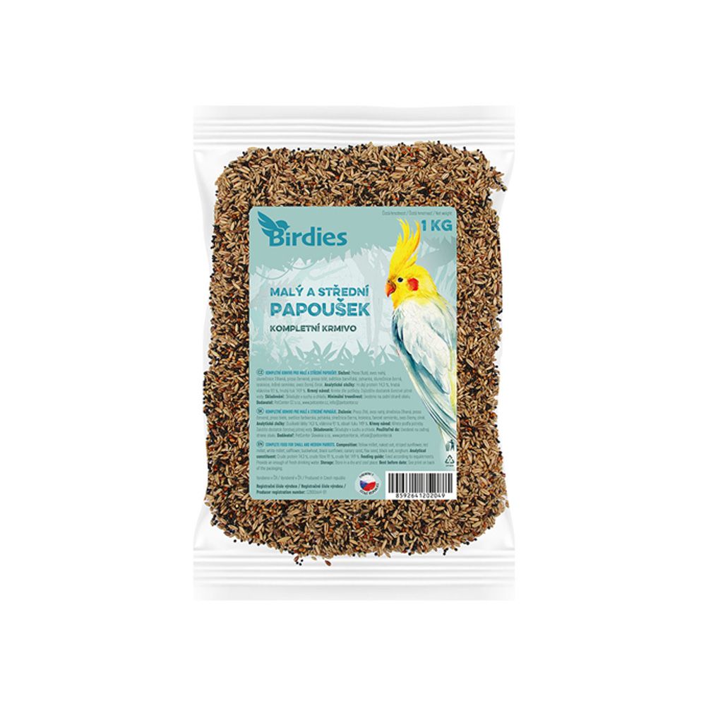 Birdies Krmivo pro malé a střední papoušky 1 kg Birdies