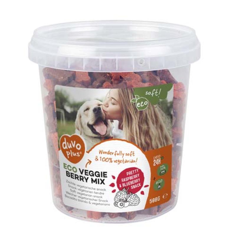 Duvo+ ECO VEGGIE Měkká pochoutka s malinami a borůvkami pro psy 500g Duvo+