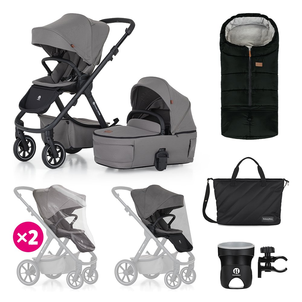 Petite&Mars Kočárek kombinovaný ICON 2v1 Dove Grey XXL RWS Petite&Mars