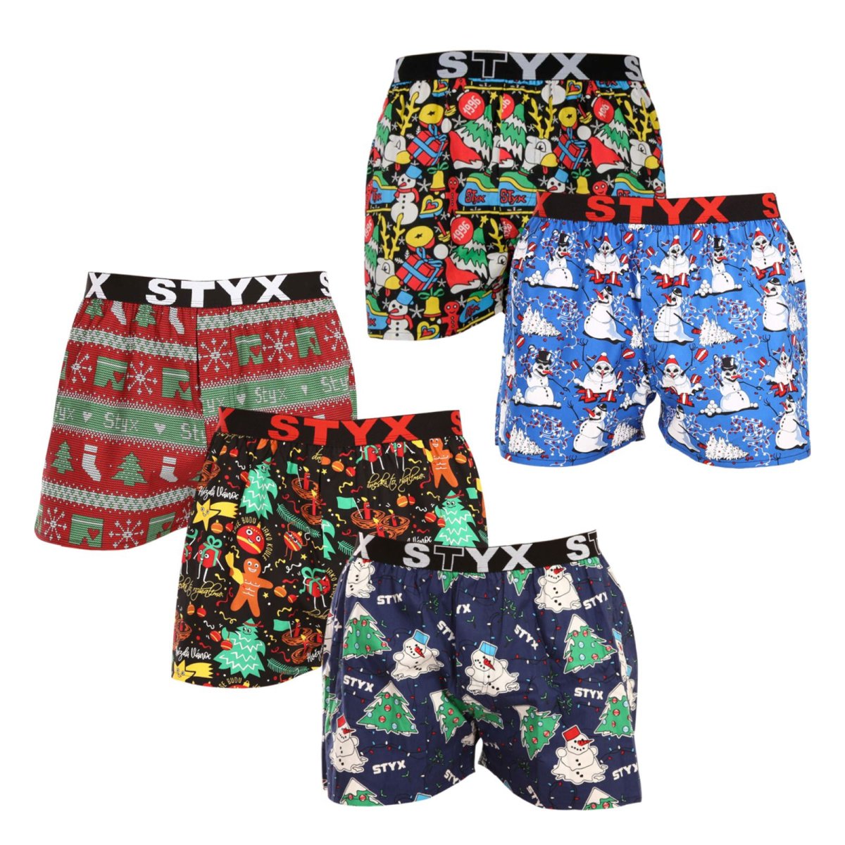 Styx 5PACK pánské trenky art sportovní guma vícebarevné (5B1280814) XXL Styx