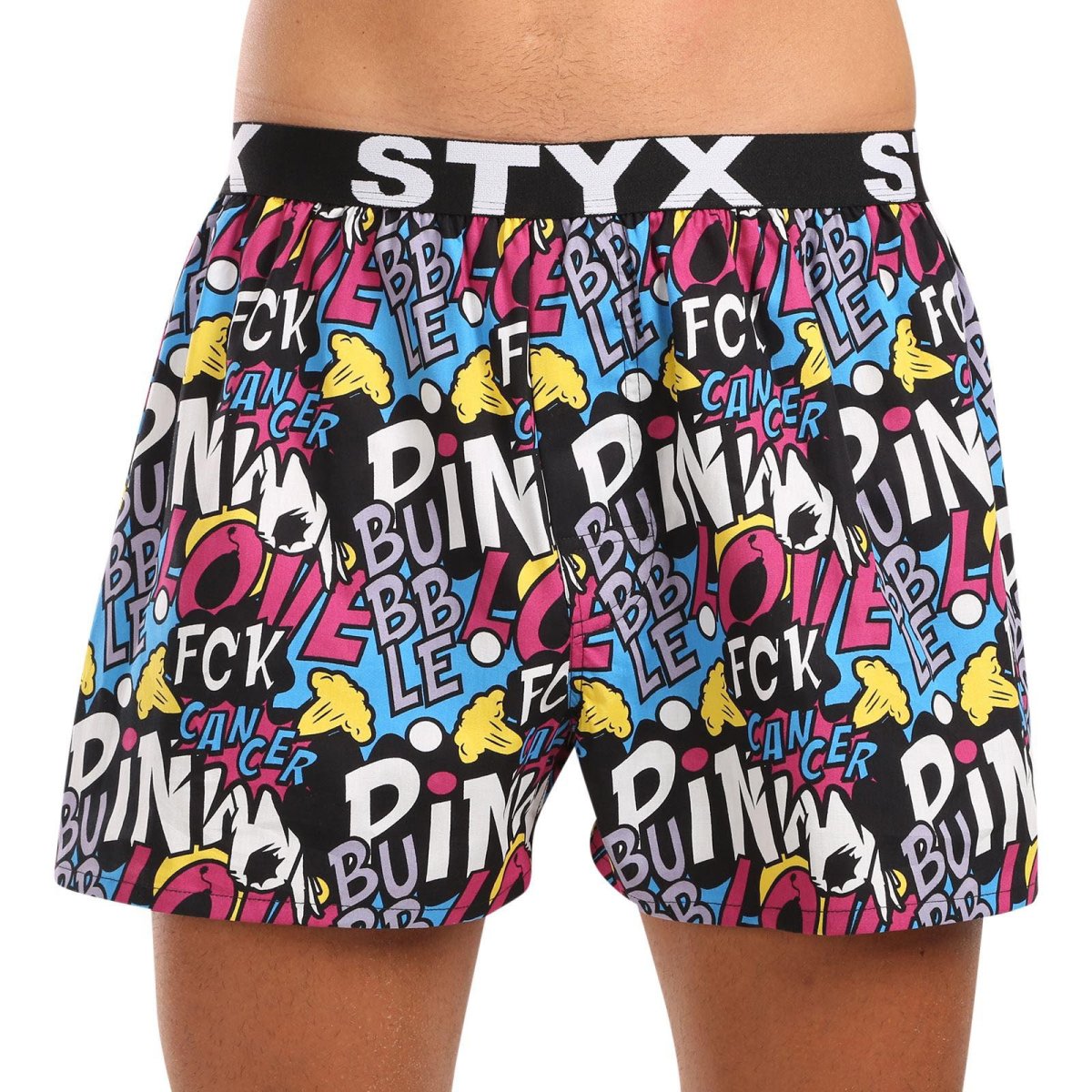 Styx Pánské trenky art sportovní guma Pink Bubble (B1058) XXL Styx