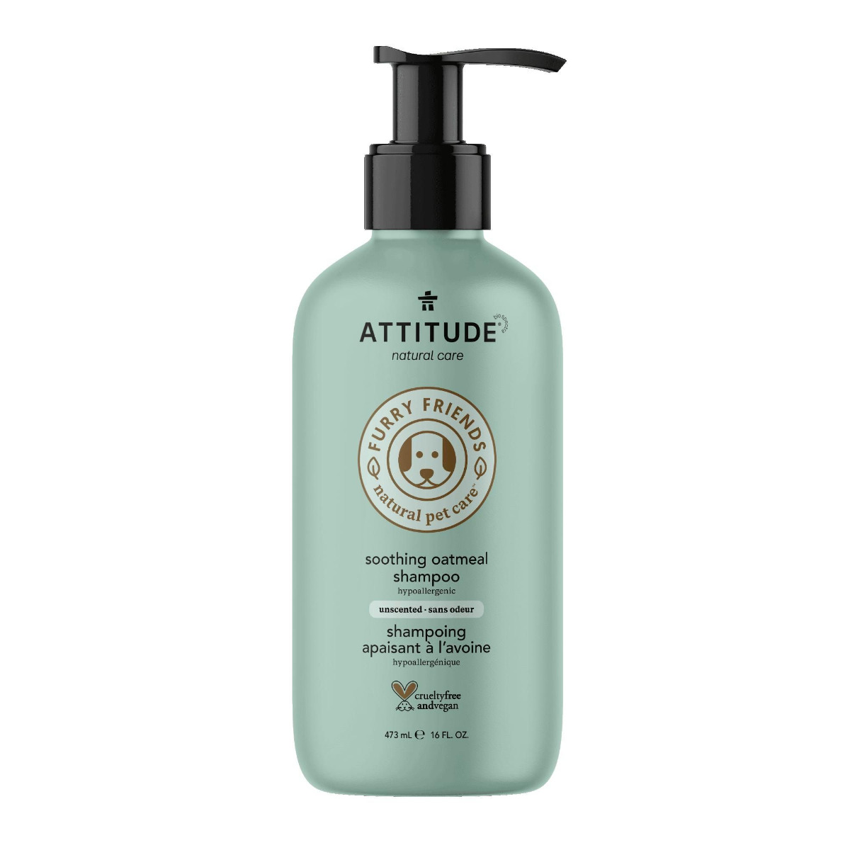 ATTITUDE Přírodní zklidňující šampon pro zvířecí mazlíčky s ovsem 473 ml ATTITUDE