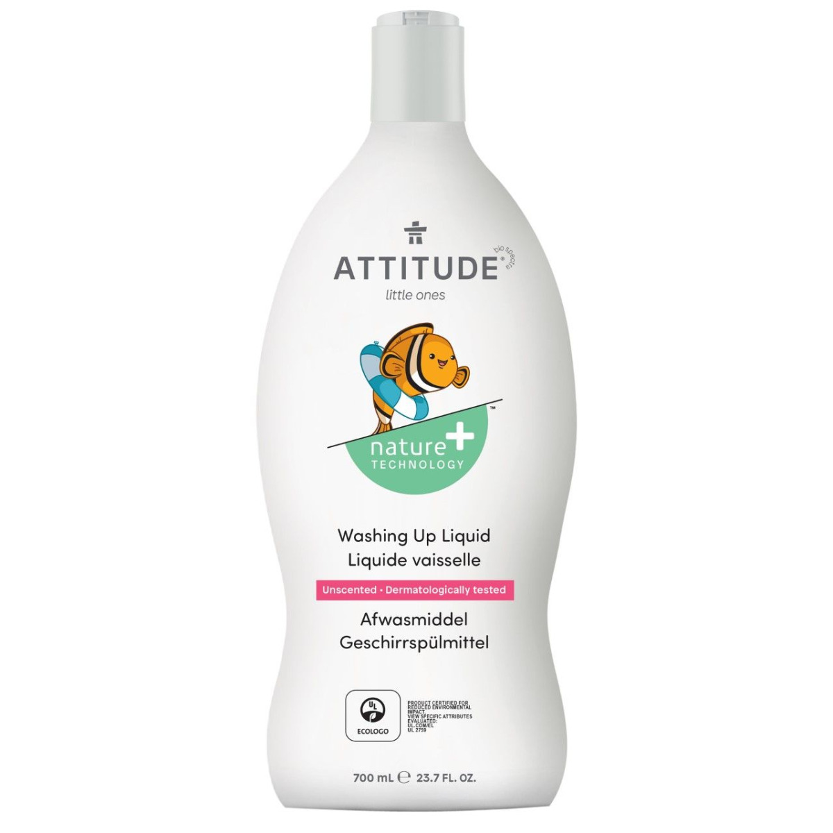 ATTITUDE Prostředek na nádobí pro děti bez vůně 700 ml ATTITUDE