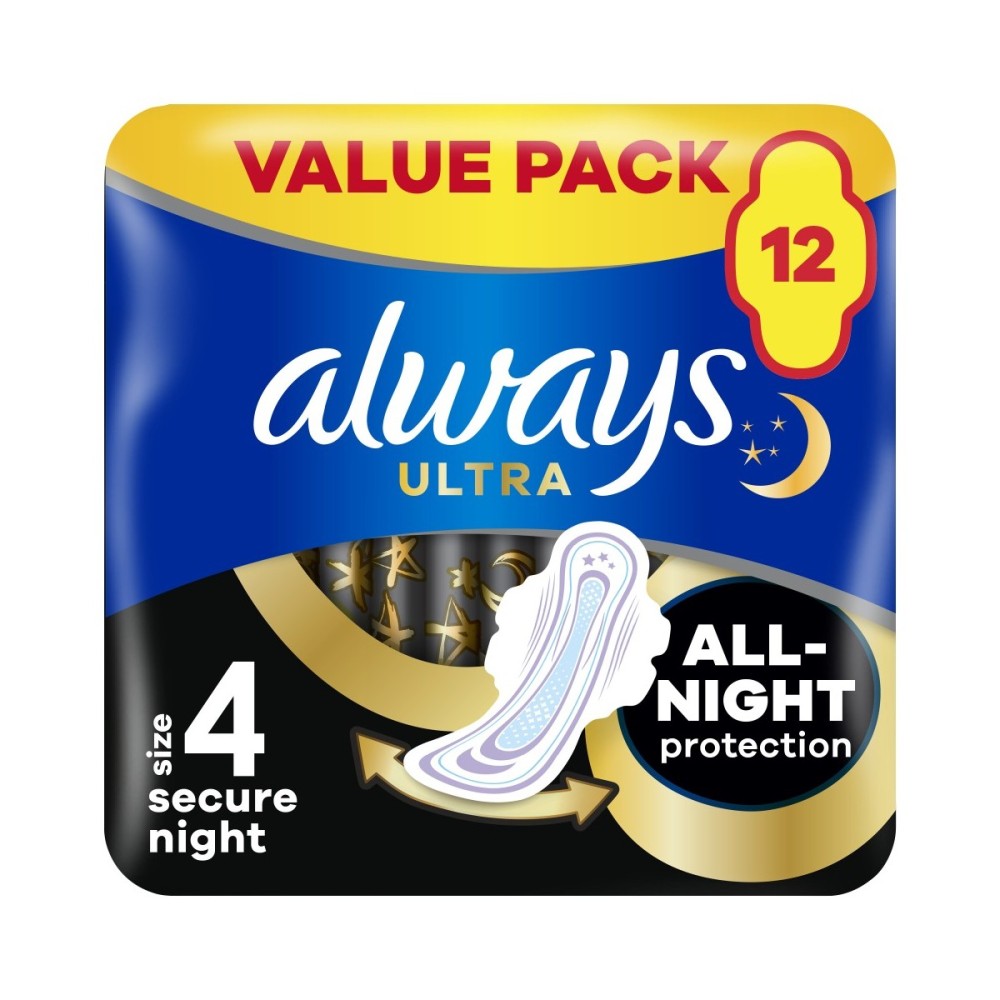 Always Ultra Extra Night Protection vložky 12 ks Always