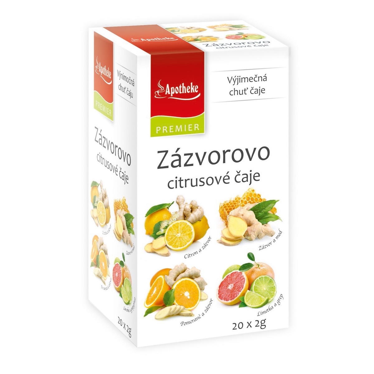 Apotheke Zázvorovo citrusové čaje 4v1 nálevové sáčky 20x2 g Apotheke
