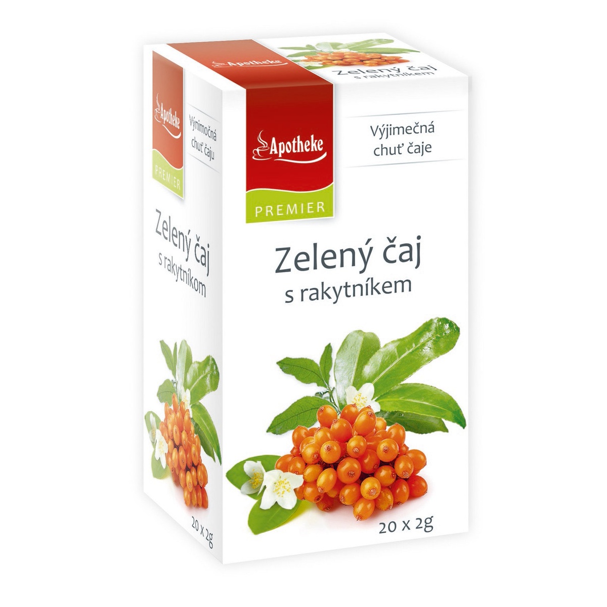 Apotheke Zelený čaj s rakytníkem nálevové sáčky 20x2 g Apotheke