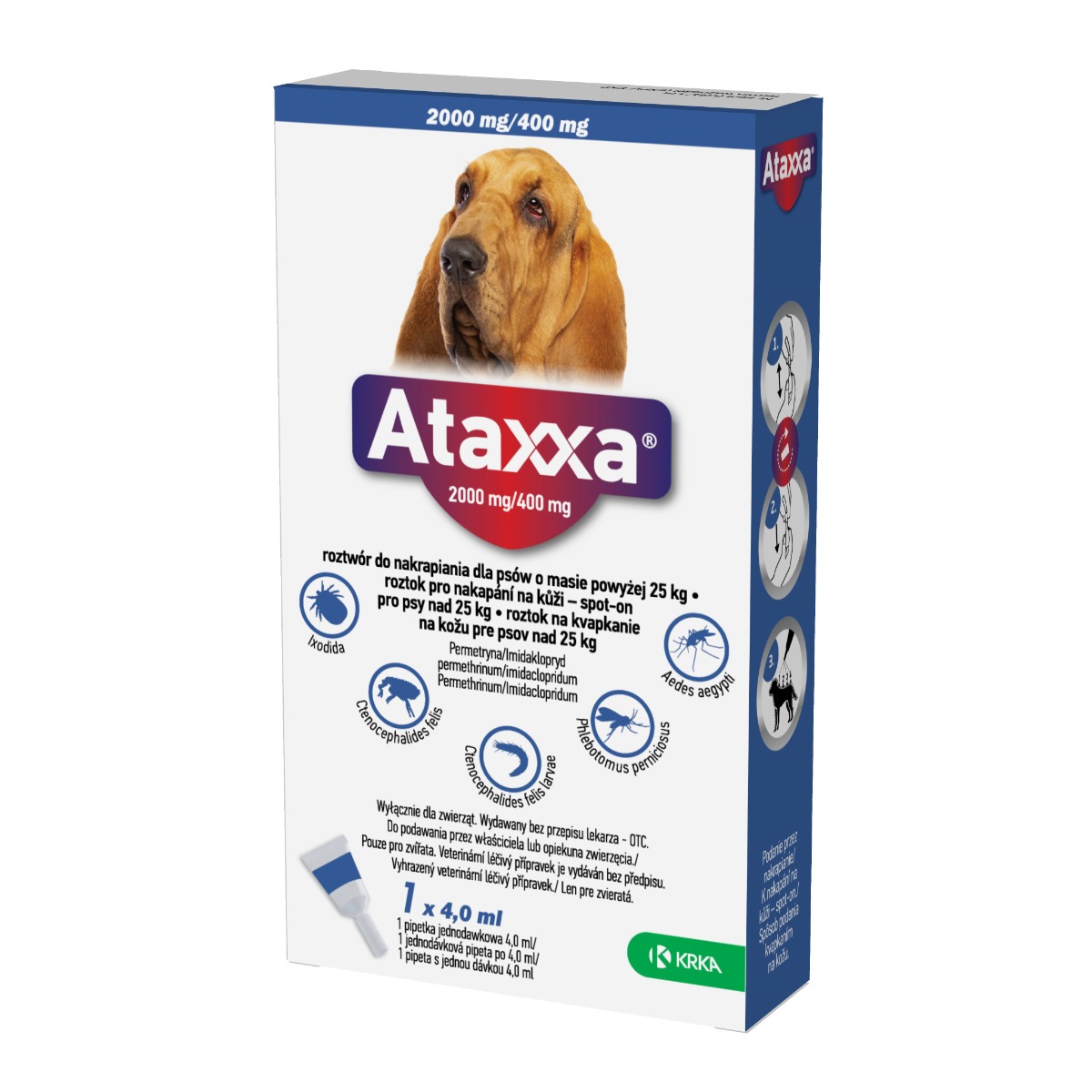 Ataxxa pro psy nad 25 kg spot-on 1x4 ml Ataxxa