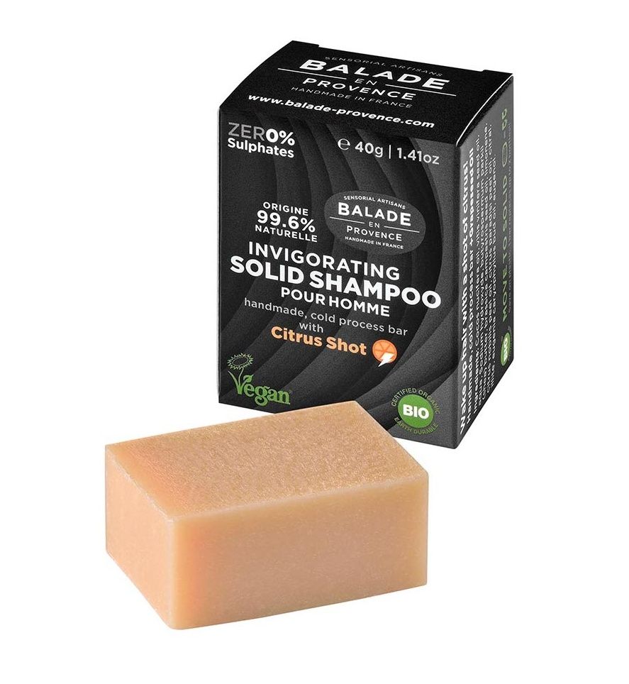 Balade en Provence Posilující tuhý šampon pro muže BIO Citrus 40 g Balade en Provence