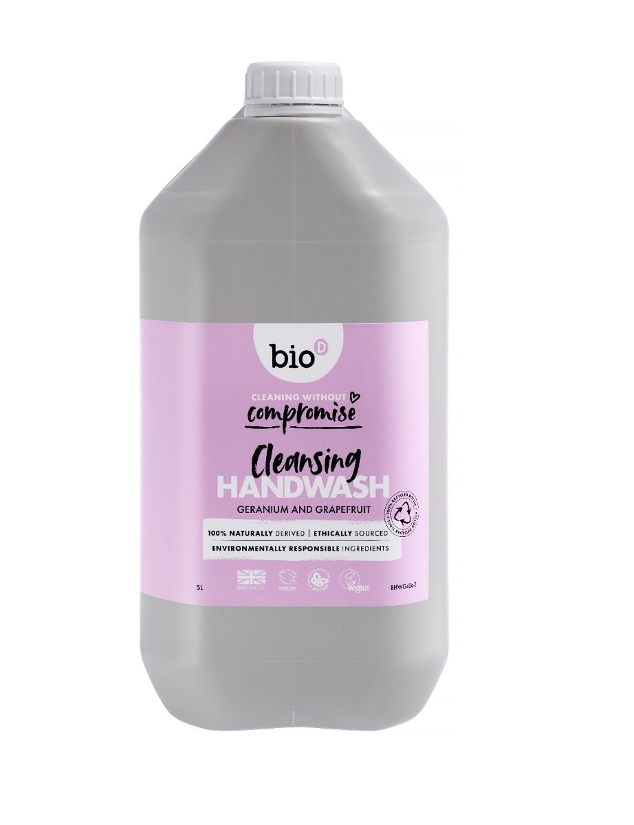 Bio d Tekuté dezinfekční mýdlo na ruce pelargónie náhradní kanystr 5 l Bio d