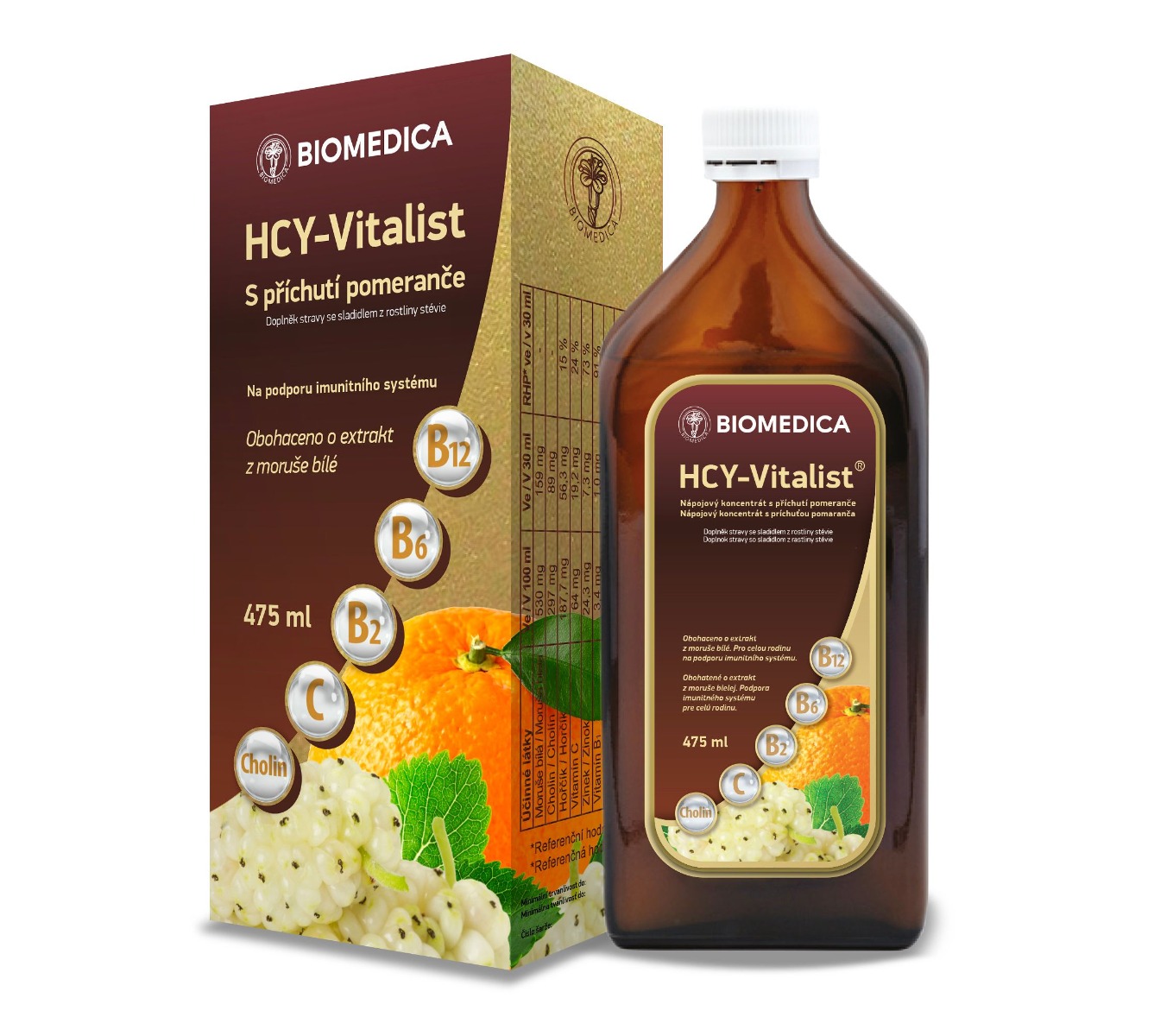 Biomedica HCY-Vitalist s příchutí pomeranče 475 ml Biomedica