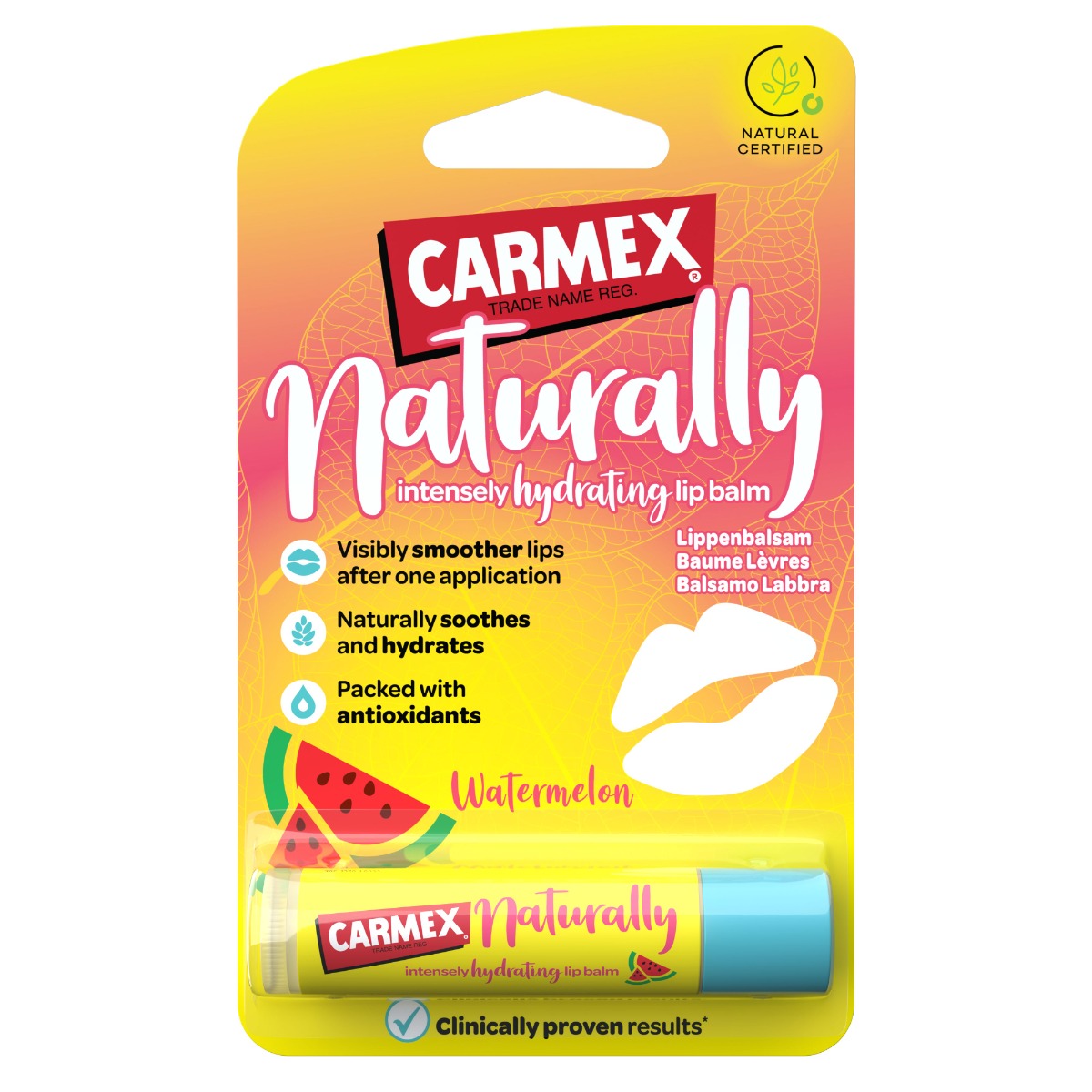 CARMEX Natural Hydratační balzám na rty meloun 4