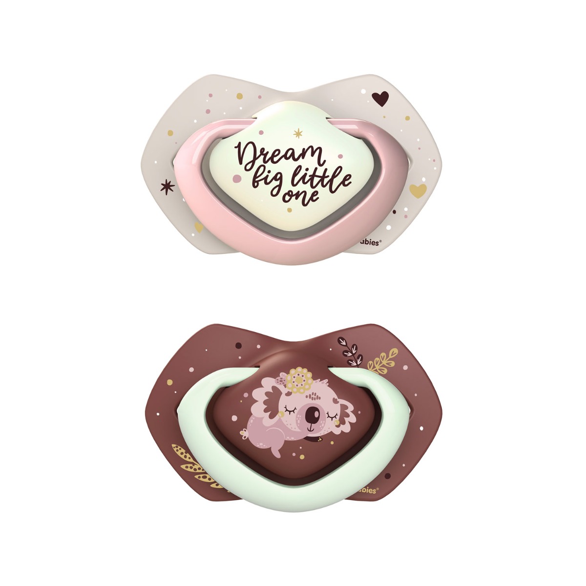 Canpol babies Set symetrických silikonových dudlíků 6-18m SLEEPY KOALA 2 ks růžový Canpol babies
