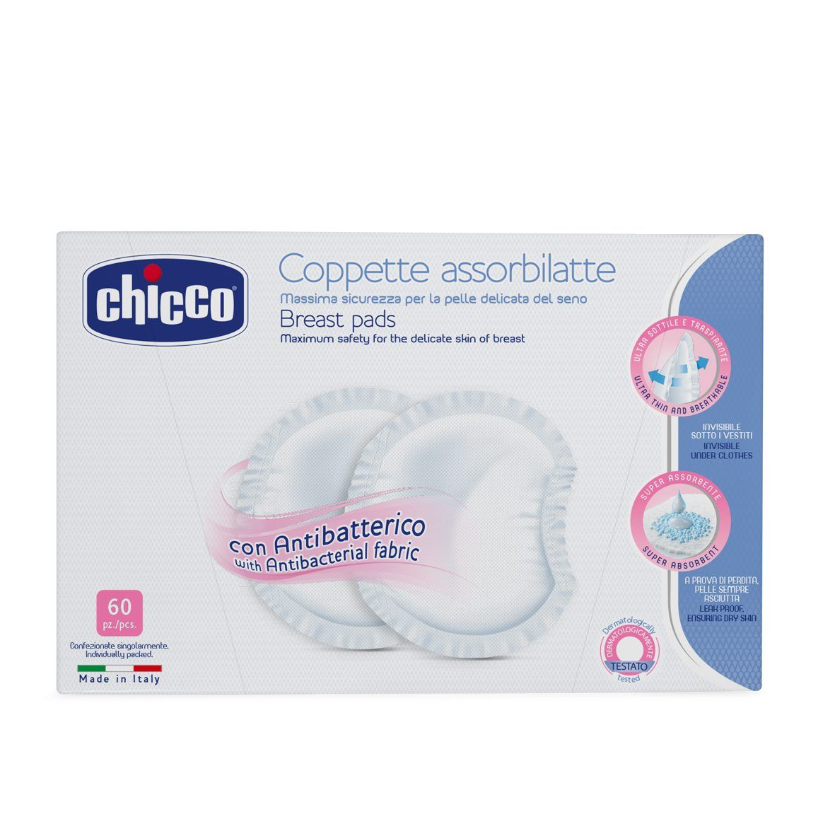 Chicco Tampóny do podprsenky antibakteriální 60 ks Chicco