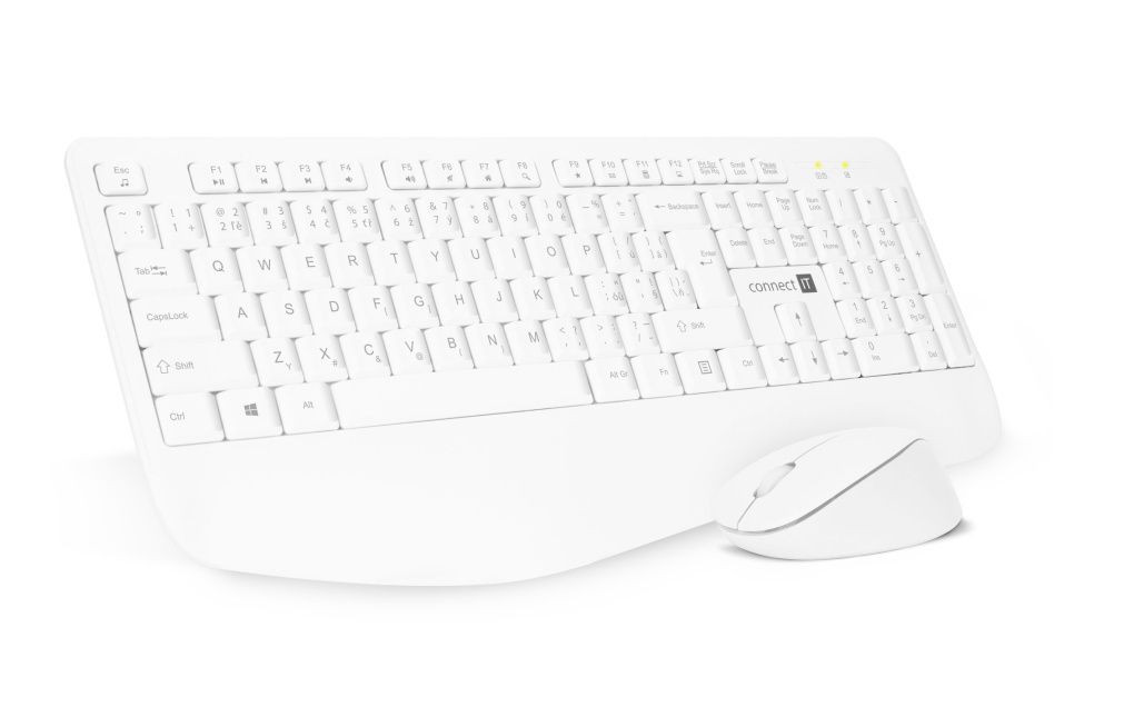 Connect IT CKM-7804-CS combo bezdrátová klávesnice + myš bílá Connect IT