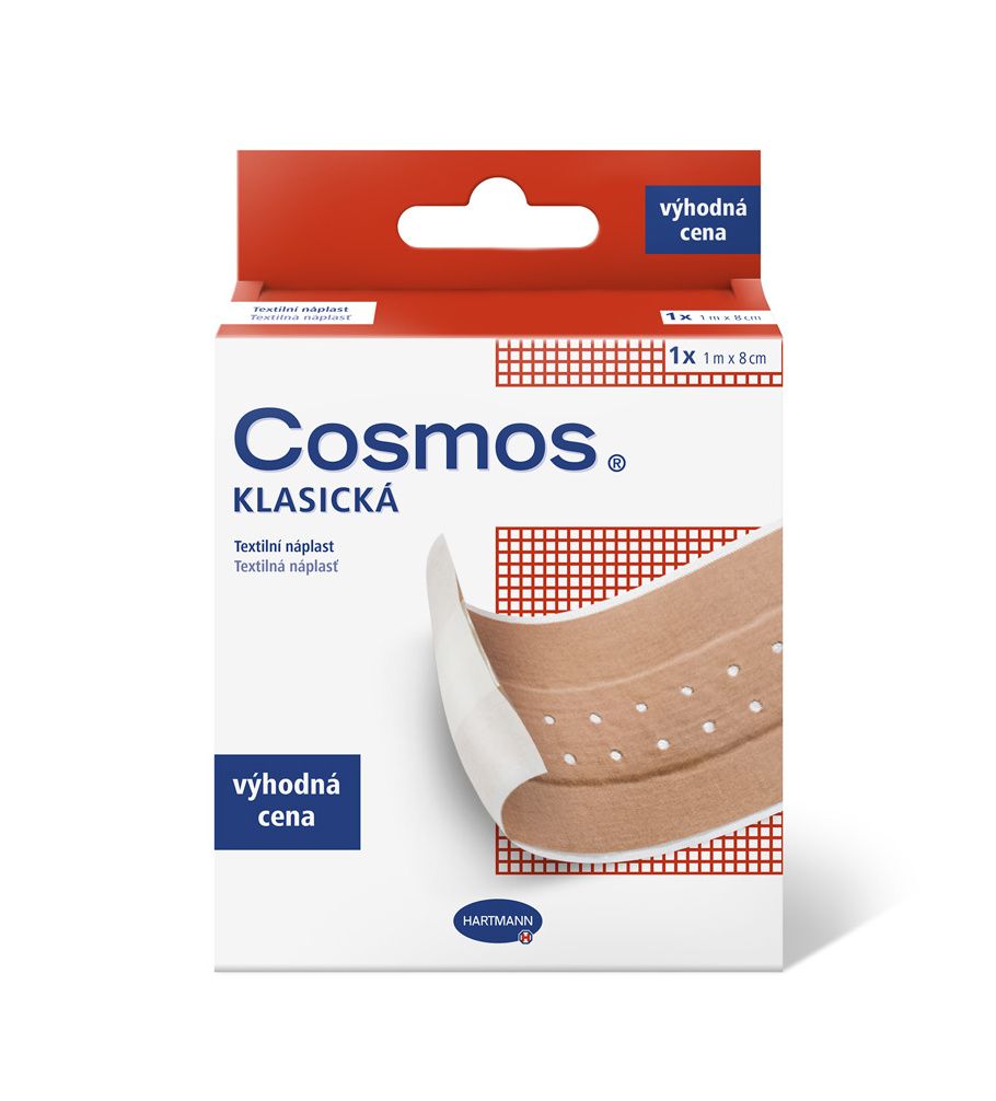 Cosmos Klasická textilní 1 m x 8 cm náplast 1 ks Cosmos