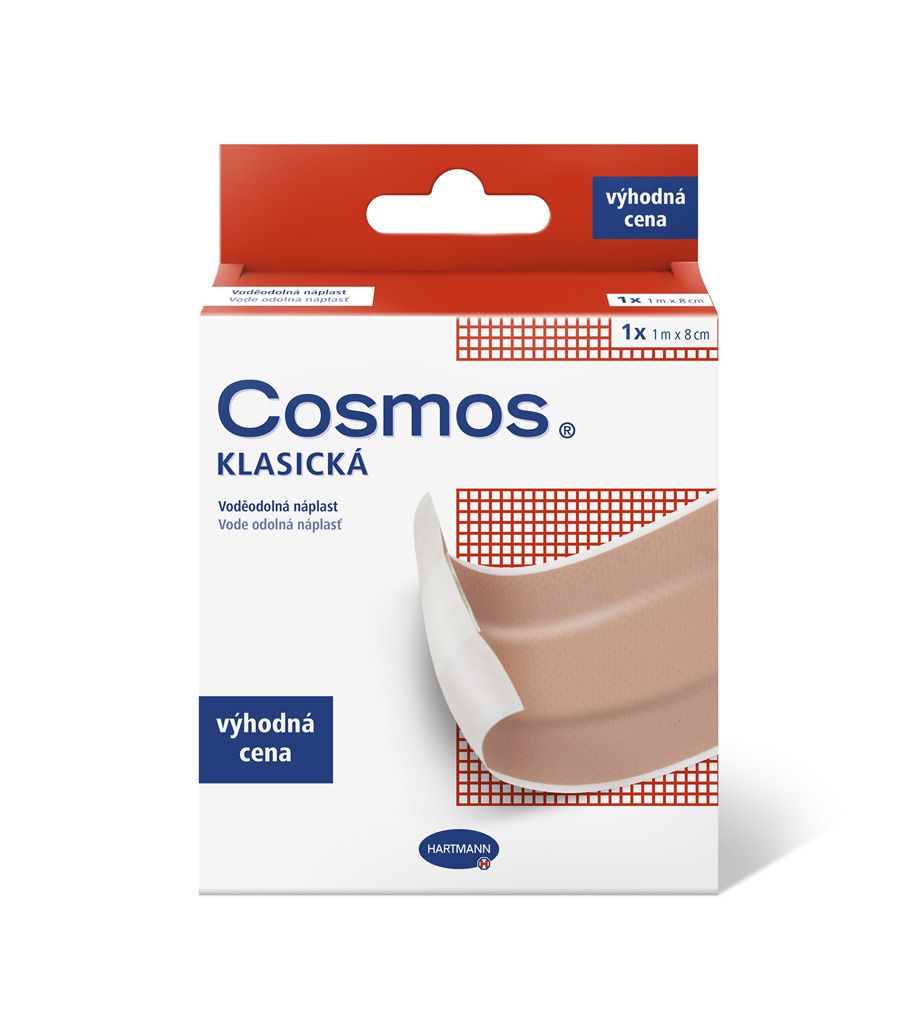 Cosmos Klasická voděodolná 1 m x 8 cm náplast 1 ks Cosmos