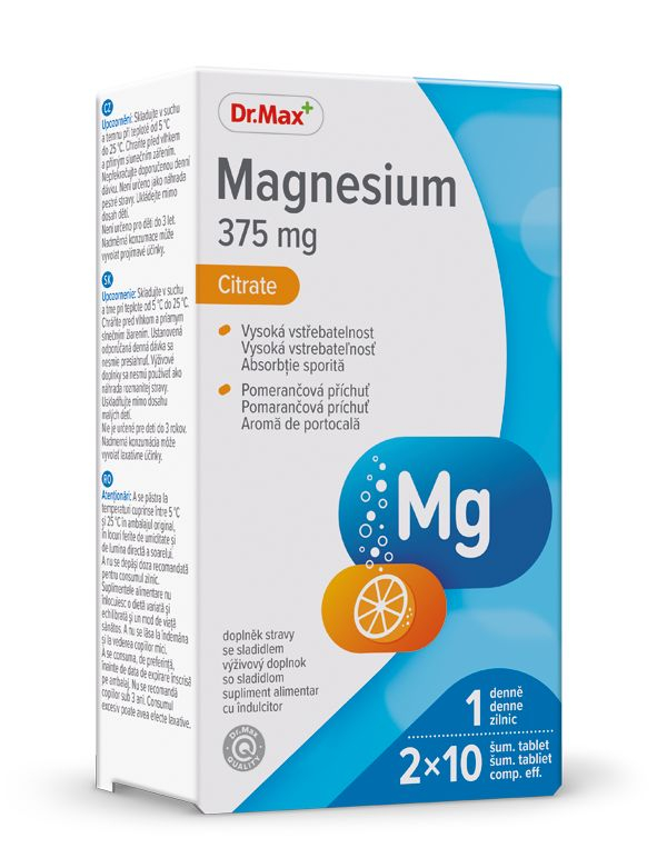 Dr. Max Magnesium Citrate 375 mg 2x10 šumivých tablet Dr. Max