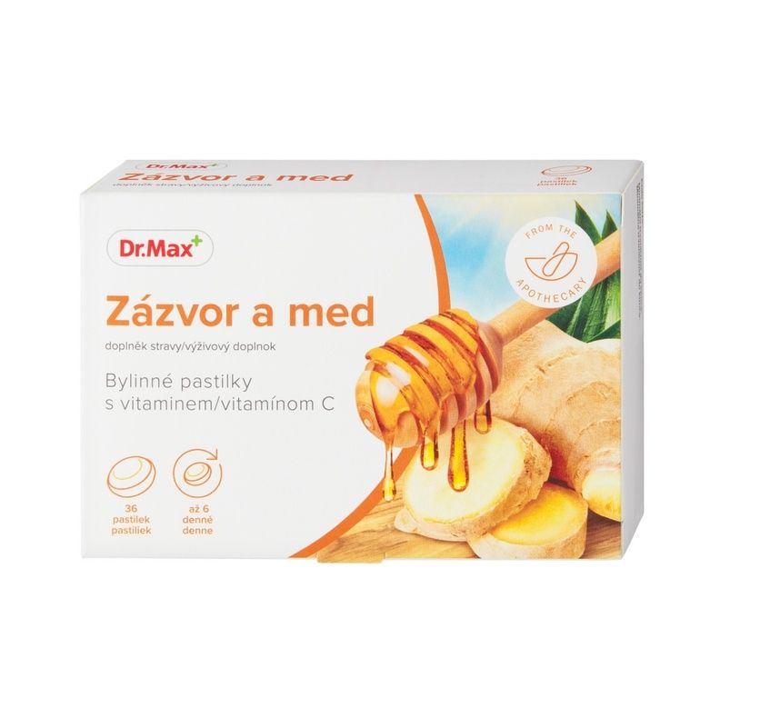 Dr. Max Zázvor a med pastilky 36 ks Dr. Max