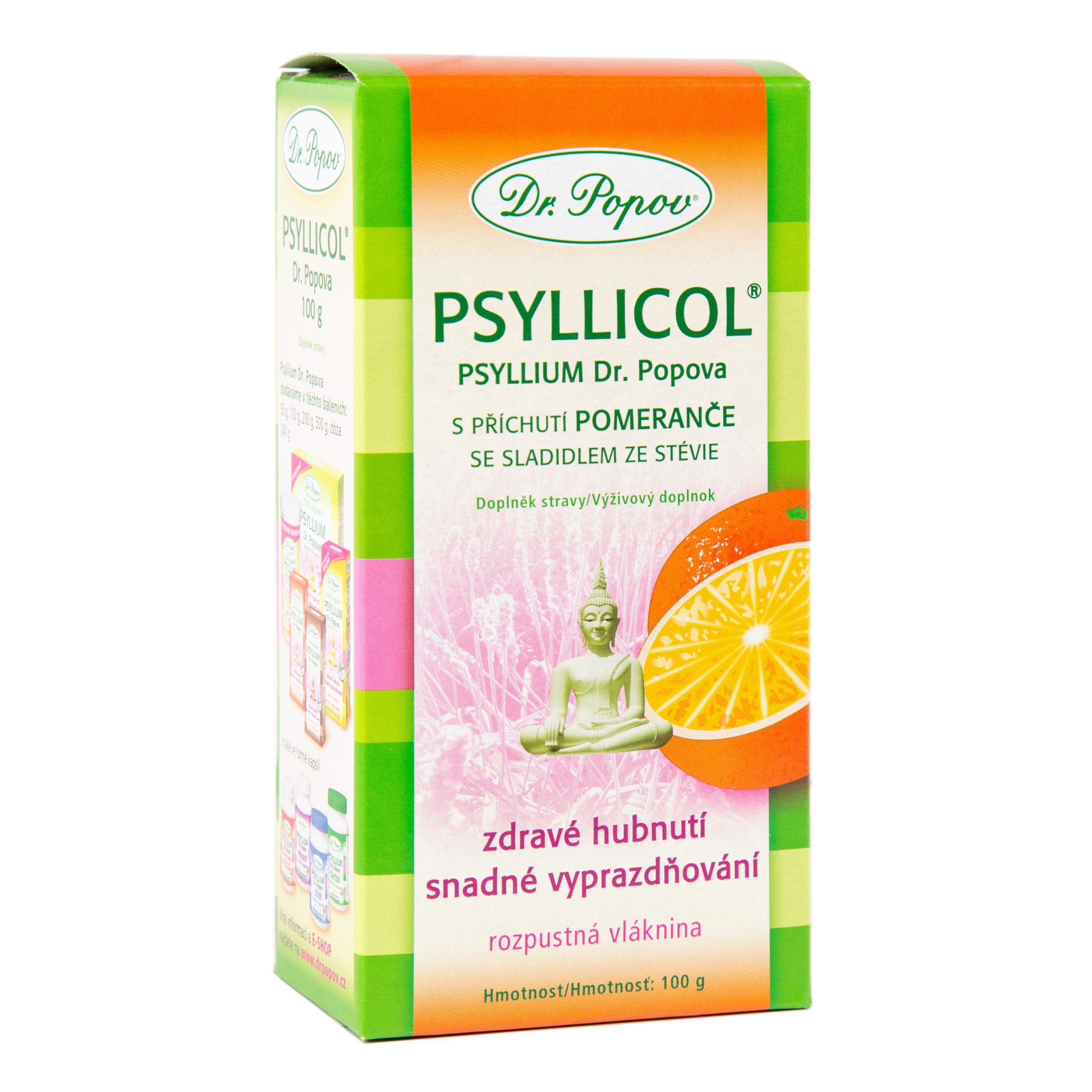 Dr. Popov Psyllicol s příchutí pomeranče 100 g Dr. Popov