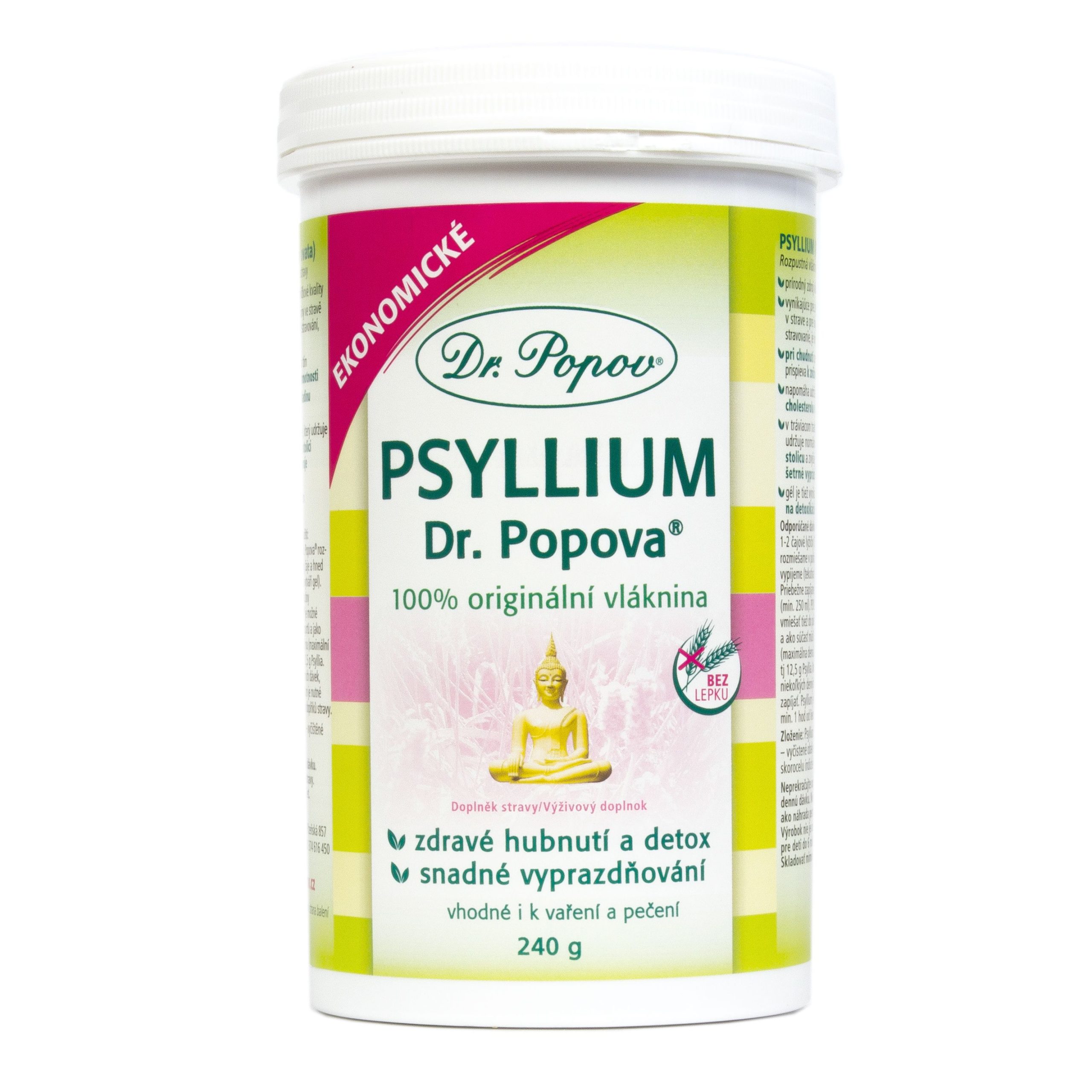 Dr. Popov Psyllium indická rozpustná vláknina 240 g Dr. Popov