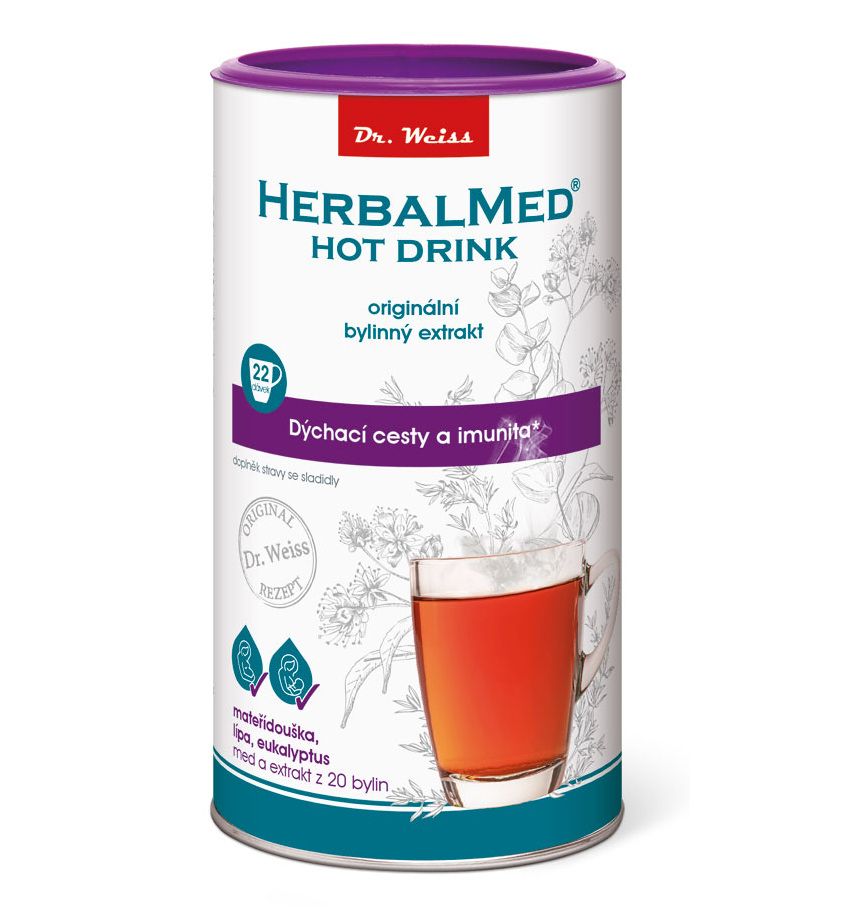 Dr. Weiss HerbalMed Hot Drink dýchací cesty a imunita 180 g Dr. Weiss