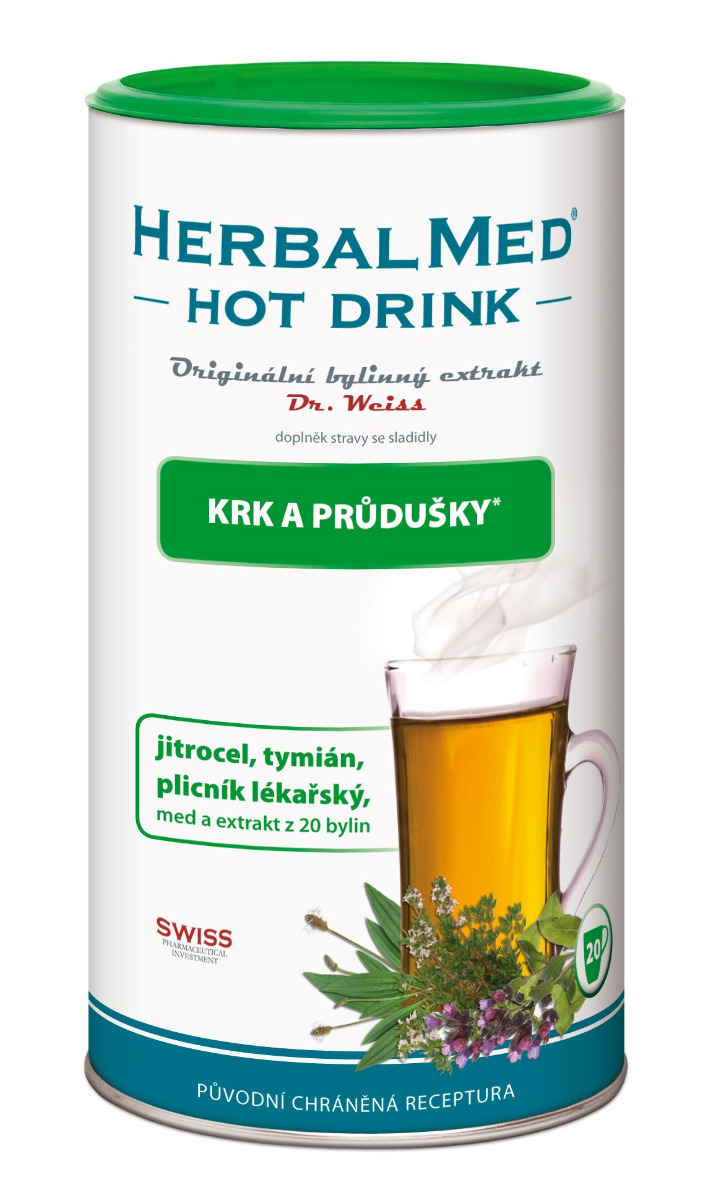 Dr. Weiss HerbalMed Hot Drink krk a průdušky 180 g Dr. Weiss