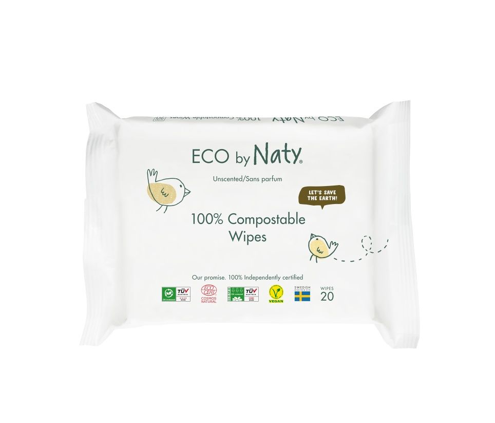 ECO by Naty Vlhčené ubrousky bez vůně pro citlivou pokožku 20 ks ECO by Naty