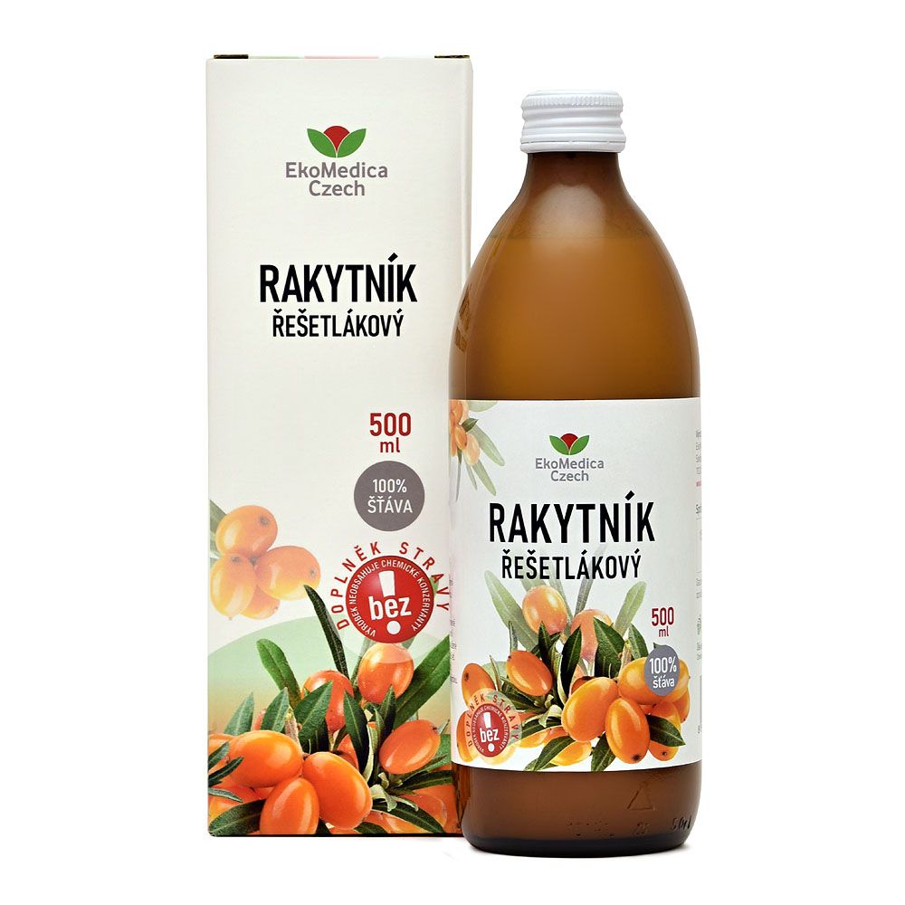 Ekomedica Rakytník řešetlákový 100% šťáva 500 ml Ekomedica