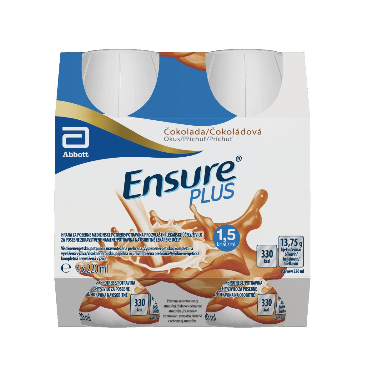 Ensure Plus příchuť čokoláda 4x220 ml Ensure