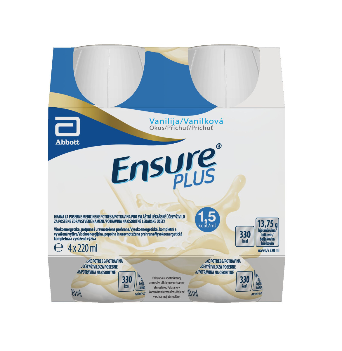 Ensure Plus příchuť vanilka 4x220 ml Ensure