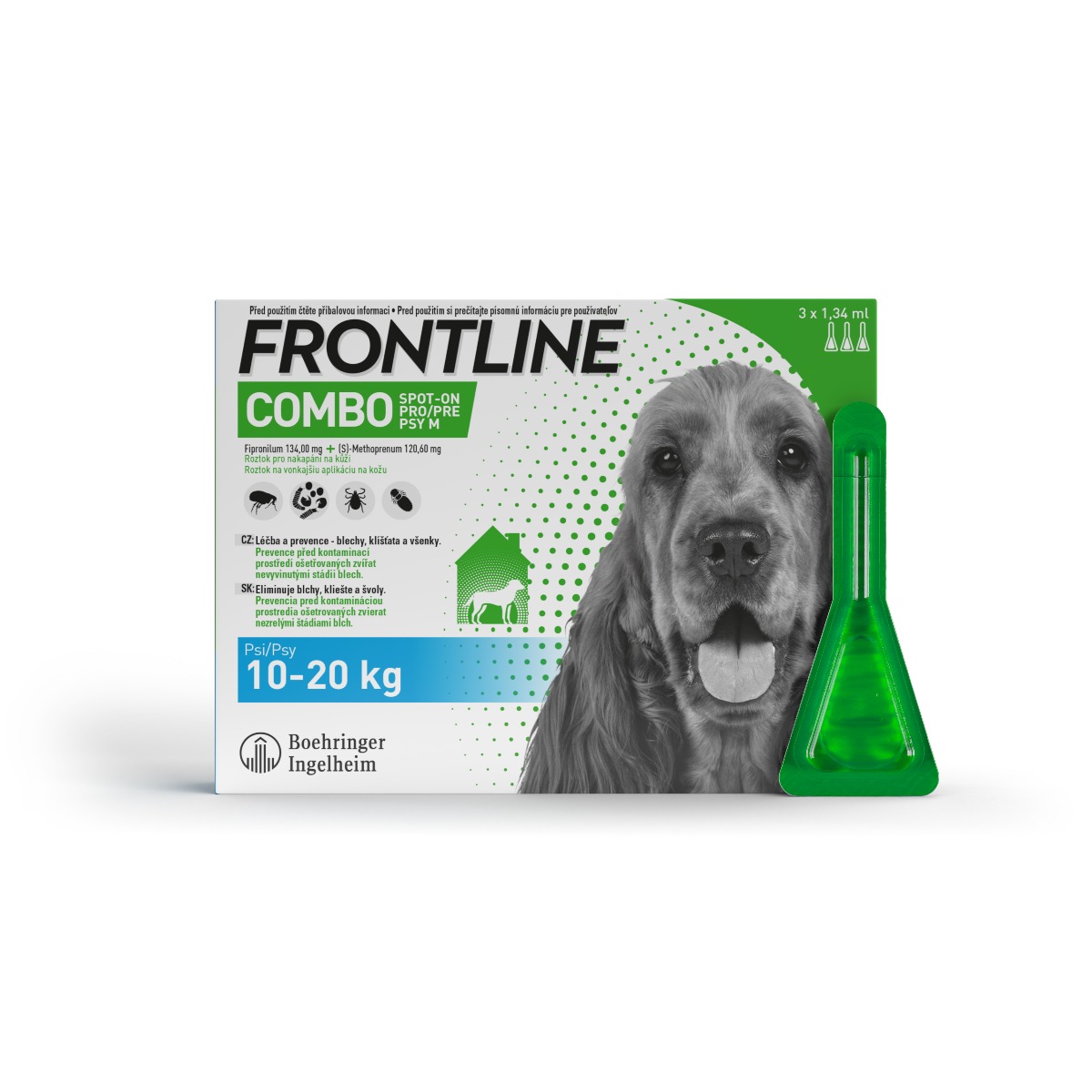 FRONTLINE COMBO pro psy 10-20 kg (M) 3 pipety FRONTLINE