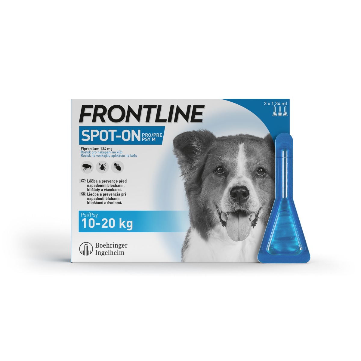 FRONTLINE SPOT-ON pro psy 10-20 kg (M) 3 pipety FRONTLINE