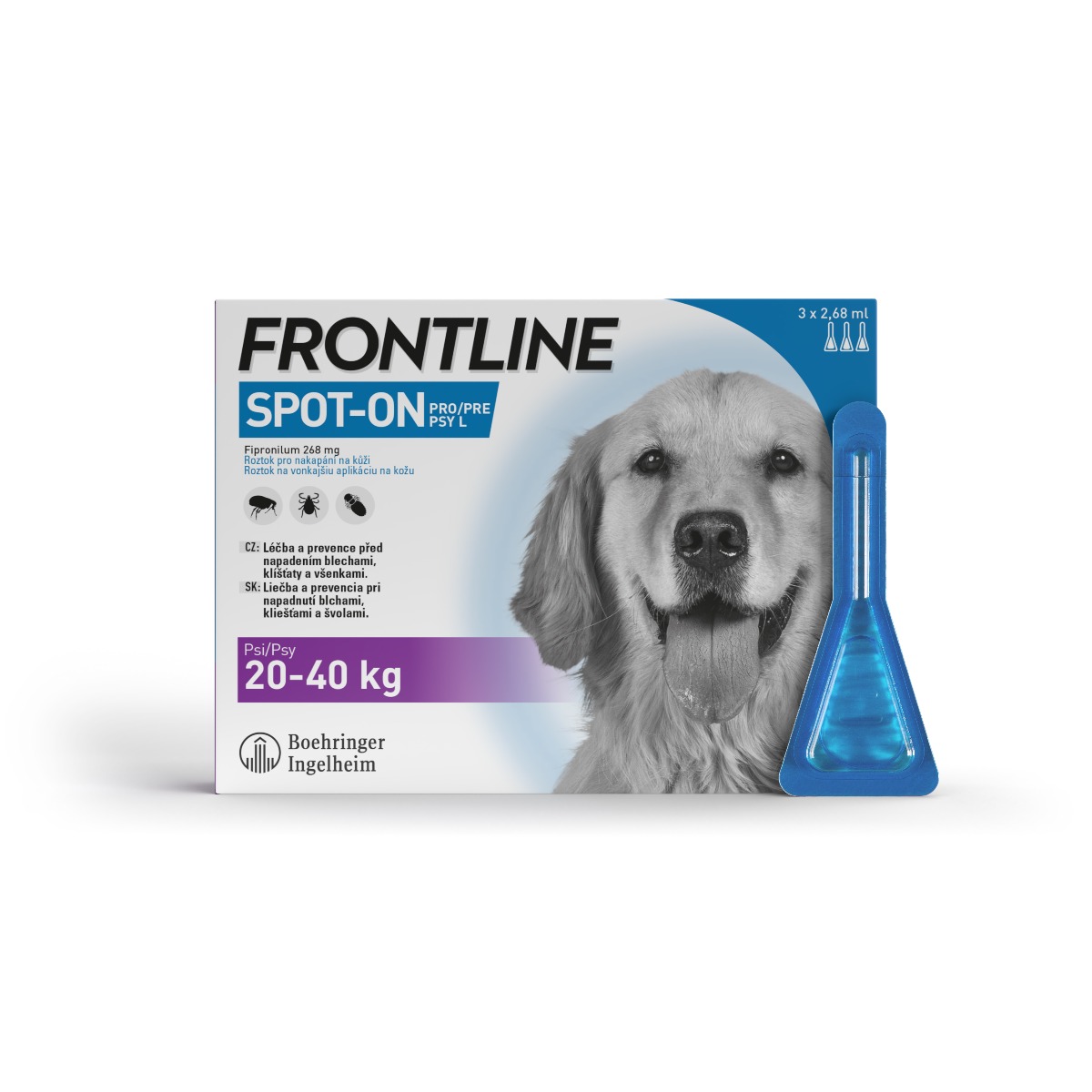 FRONTLINE SPOT-ON pro psy 20-40 kg (L) 3 pipety FRONTLINE