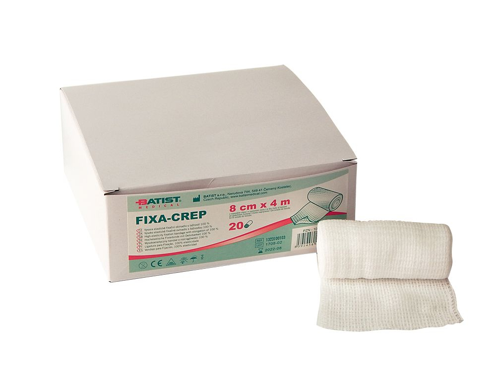 Fixa-crep Obinadlo fixační 8 cm x 4 m  20 ks Fixa-crep