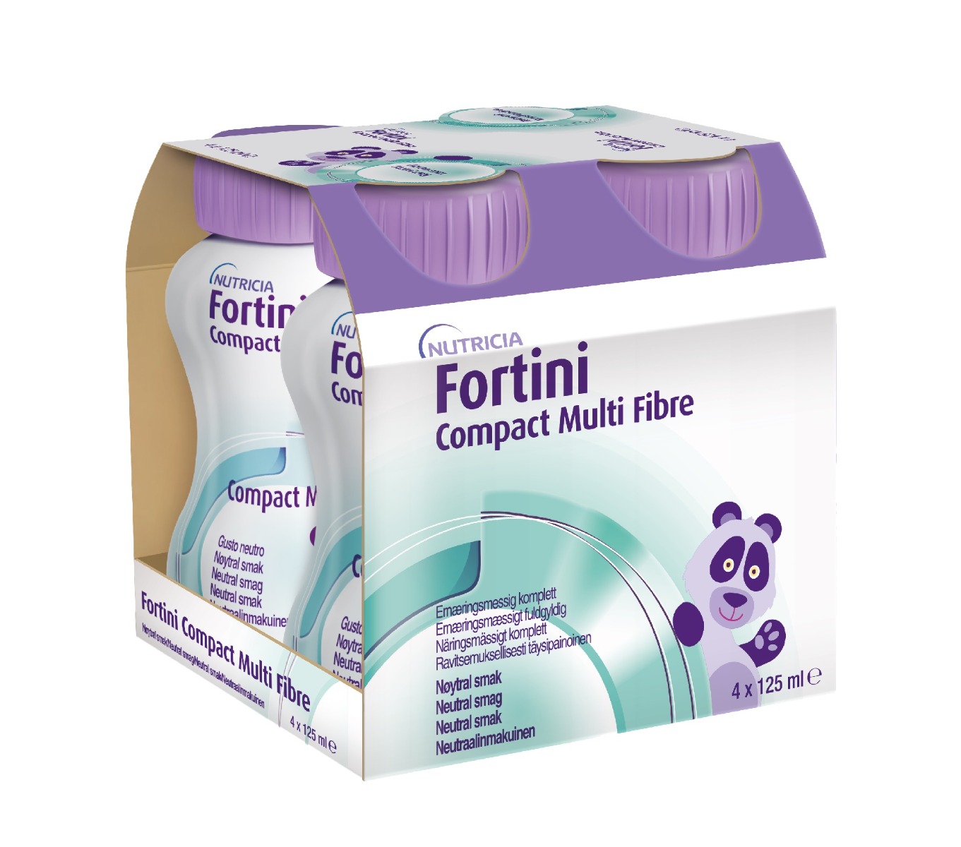 Fortini Compact Pro děti s vlákninou Neutral 4x125 ml Fortini