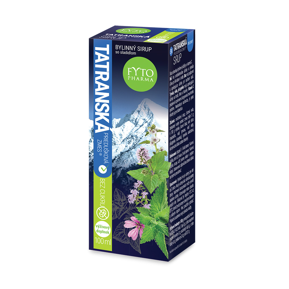 Fytopharma Tatranská průdušková směs bylinný sirup bez cukru 100 ml Fytopharma