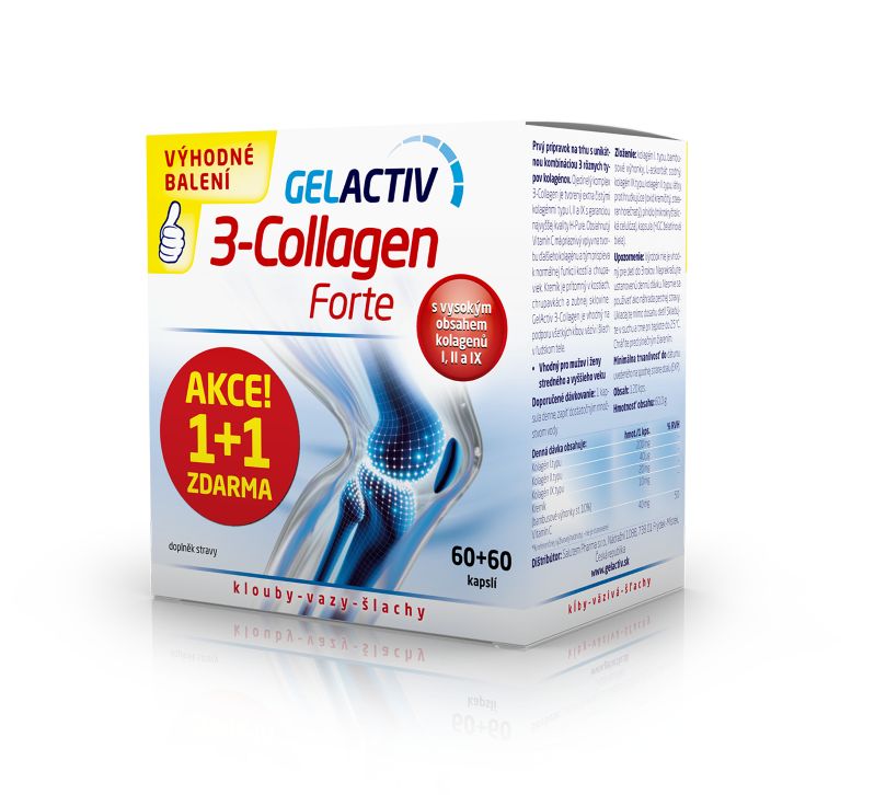 Gelactiv 3-Collagen Forte 60+60 kapslí Gelactiv