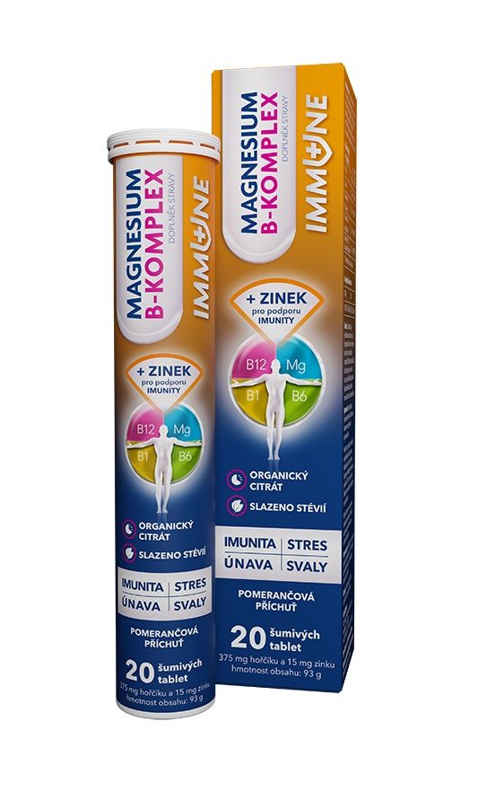 Glenmark Magnesium B-komplex IMMUNE 20 šumivých tablet Glenmark